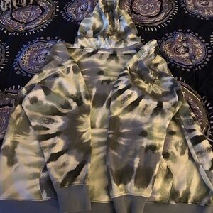 No Boundaries Tie-Dye Hoodie - Green and Gray